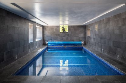 The indoor swimming pool at The Damson Barn, Staffordshire