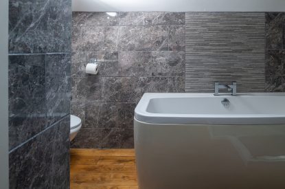 The bathroom at The Damson Barn, Staffordshire