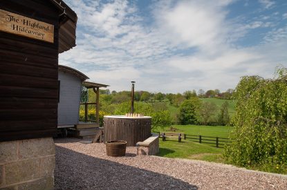 The hot tub at The Damson Barn, Staffordshire