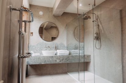 A shower room at Stoke Hall, Nottinghamshire