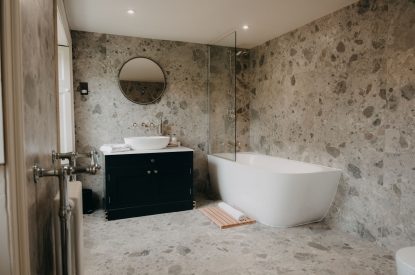 A bathroom at Stoke Hall, Nottinghamshire