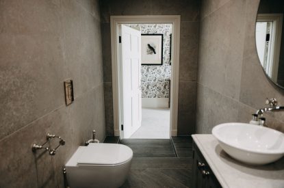 A bathroom at Stoke Hall, Nottinghamshire