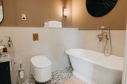 The roll-top bath at Stoke Hall, Nottinghamshire