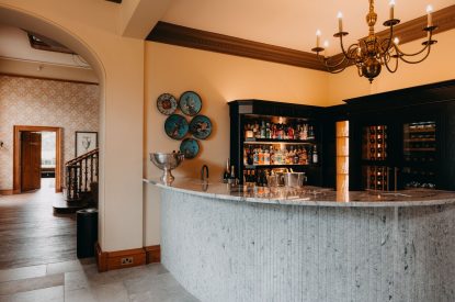 The cocktail bar at Stoke Hall, Nottinghamshire