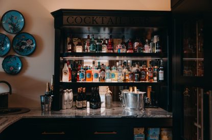 The cocktail bar at Stoke Hall, Nottinghamshire