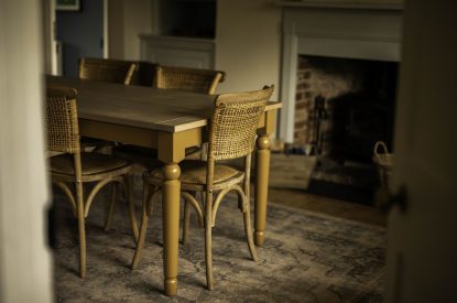 The dining room at Amberley House, West Sussex