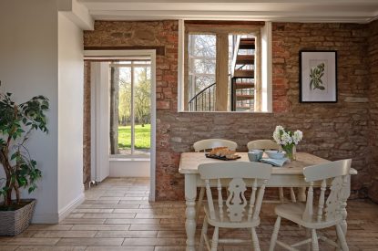The dining table at Albert Lodge, Welsh Borders