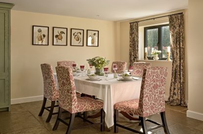 The dining room at The Byre, Welsh Borders