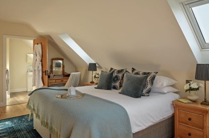 A king-size bedroom at The Byre, Welsh Borders