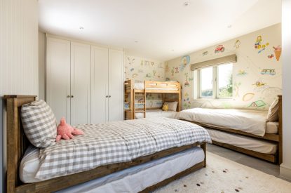 The children's bedroom at The Meadow Retreat, Cornwall