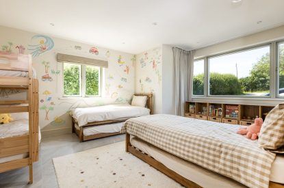 The children's bedroom at The Meadow Retreat, Cornwall