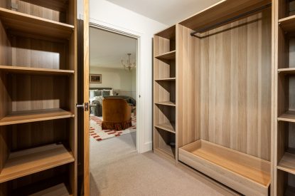 The dressing room at The Meadow Retreat, Cornwall