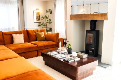 The sitting room at The Meadow Retreat, Cornwall