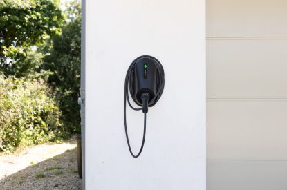 The EV charger at The Meadow Retreat, Cornwall