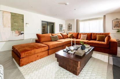 The sitting room at The Meadow Retreat, Cornwall