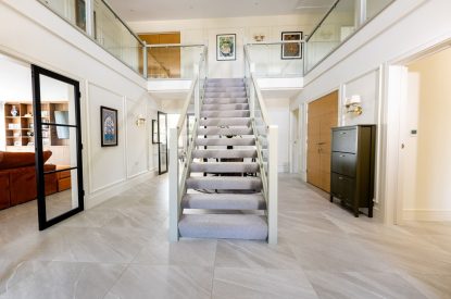 The entrance hall at The Meadow Retreat, Cornwall