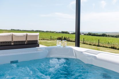 The hot tub at The Meadow Retreat, Cornwall