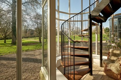 The spiral staircase at Osborne Lodge, Herefordshire