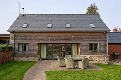 Outdoor seating at Estate Lodge, Welsh Borders 