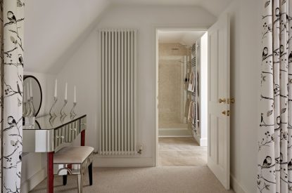 A king-size bedroom at Estate Lodge, Welsh Borders 