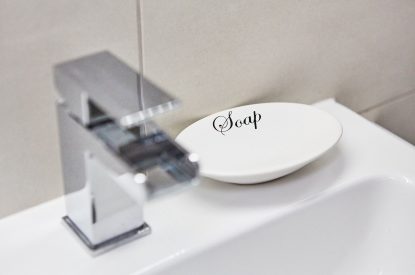 The bathroom at Albert Lodge, Welsh Borders