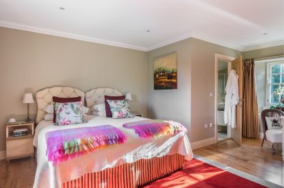 A super-king-size bedroom at Douglas Retreat, Edinburgh