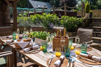 Outdoor dining at Douglas Retreat, Edinburgh