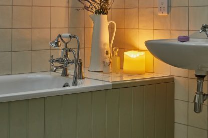 A bathroom at East Barn, Norfolk