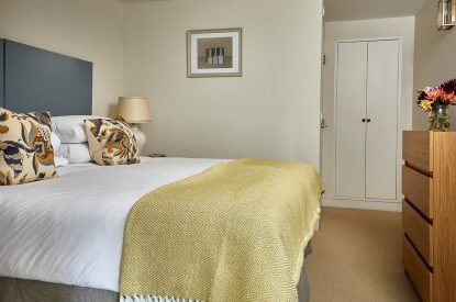A king-size bedroom at East Barn, Norfolk