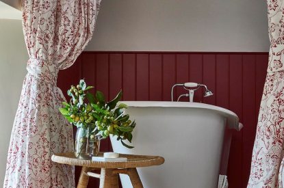 Roll-top bath at East Barn, Norfolk