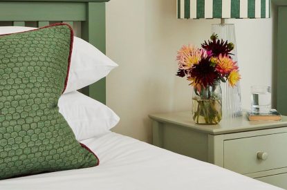 A twin bedroom at East Barn, Norfolk