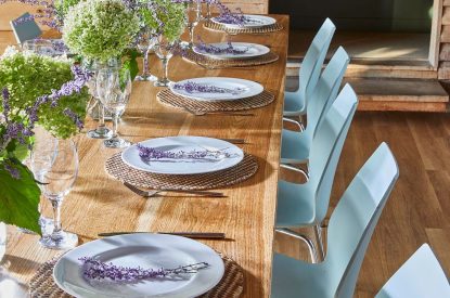 The dining table at East Barn, Norfolk