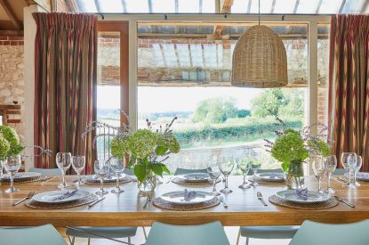 The dining table at East Barn, Norfolk