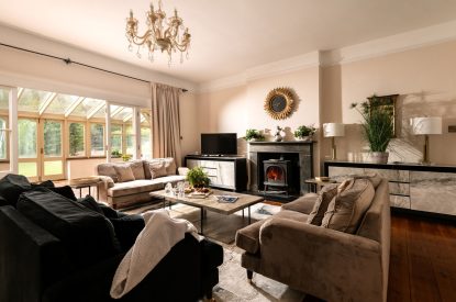 The living room at The Victorian Manor, Dorset