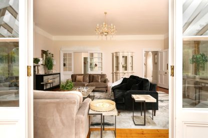 The living room at The Victorian Manor, Dorset