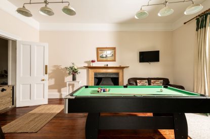 The games room at The Victorian Manor, Dorset