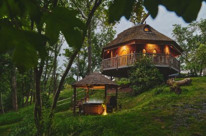 The grounds at Nature's Nest, Malvern Hills