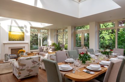 The dining table at Douglas Retreat, Edinburgh