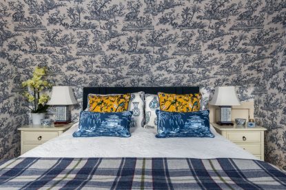 A super-king-size bedroom at Douglas Retreat, Edinburgh
