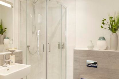 A shower room at Reefside, Devon