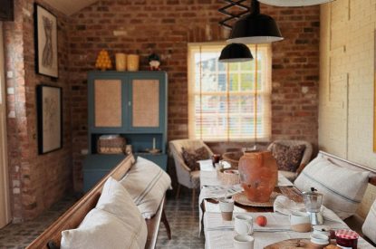 The dining room at Sutton Farmhouse, Leicestershire