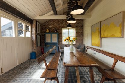 The dining room at Sutton Farmhouse, Leicestershire