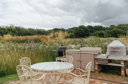 The outdoor kitchen at Sutton Farmhouse, Leicestershire