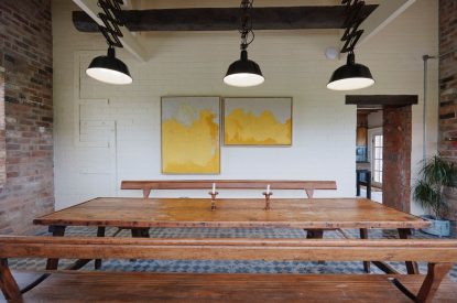 The dining room at Sutton Farmhouse, Leicestershire