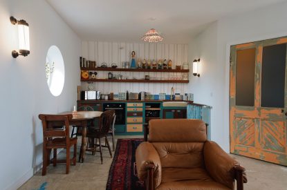 The open plan living area at Poppy's Cabin, Leicestershire