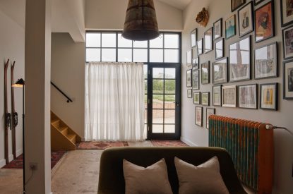 The open plan living area at Poppy's Cabin, Leicestershire
