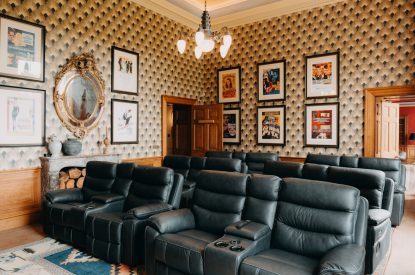 The cinema room at Stoke Hall, Nottinghamshire