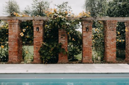 The heated swimming pool at Stoke Hall, Nottinghamshire
