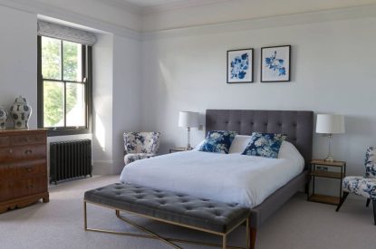A king-size bedroom at Bracken Grange, Ceredigion