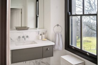 A bathroom at Bracken Grange, Ceredigion